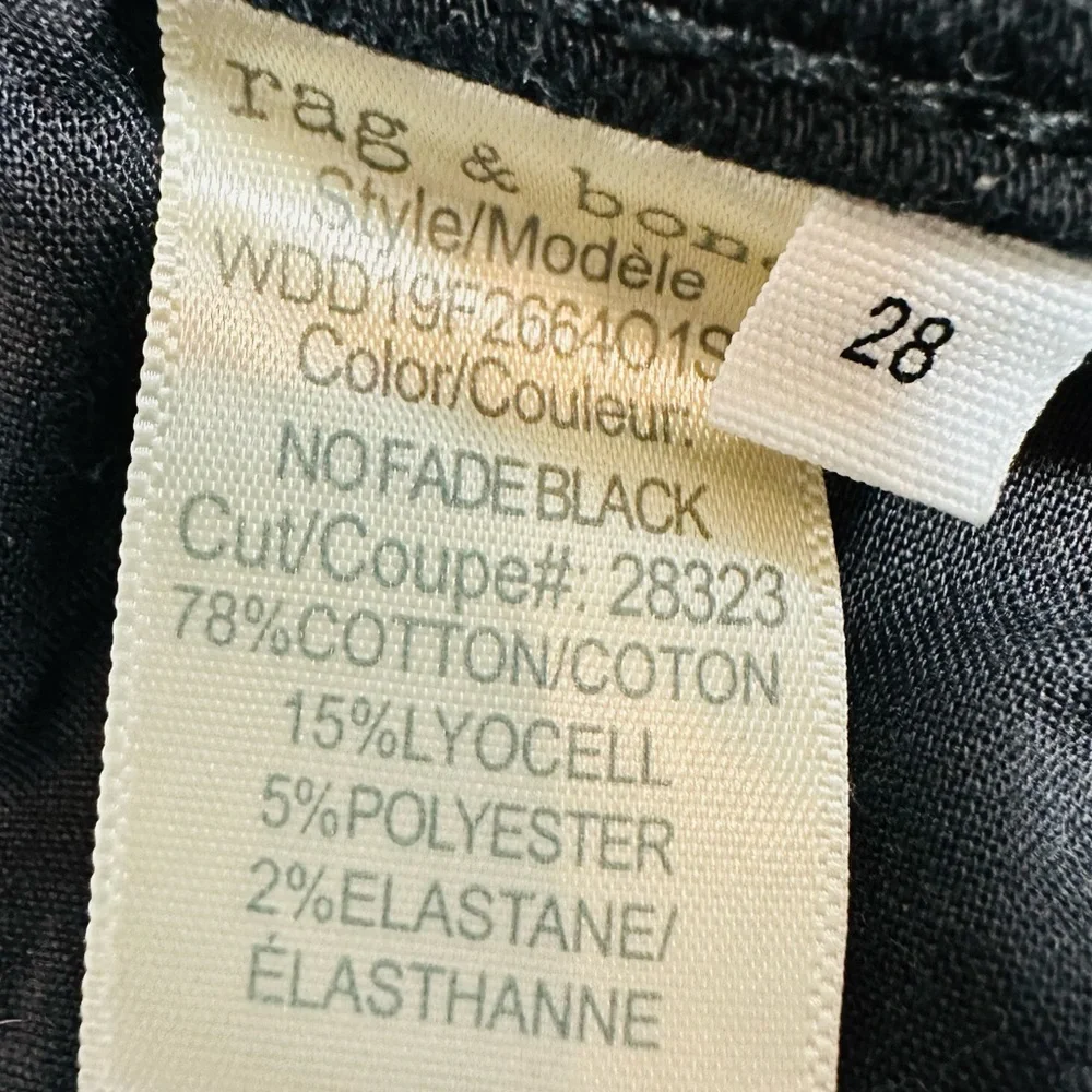 rag & bone Women’s Nina High Rise Jeans in Black Size 28 - Picture 11 of 11
